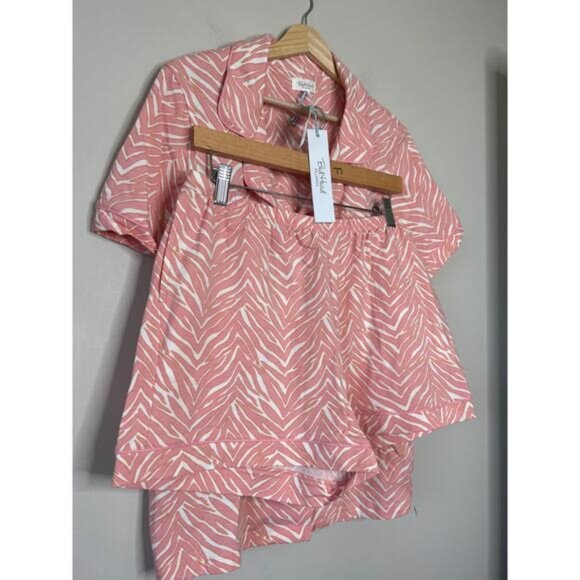 NWT Bed Head Stretch Short Sleeve Shorty PJ Set Wild One Sleepwear Pink Size: L - Picture 3 of 9